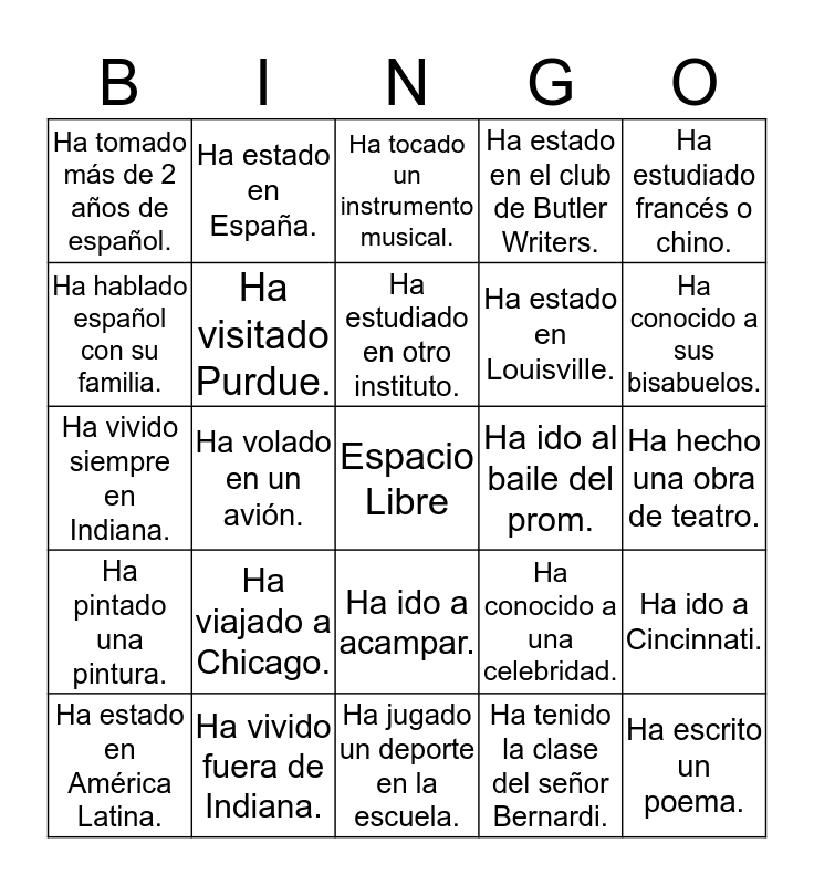 Experiencia de bingo completa