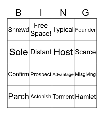 Villanova's Bingo Card