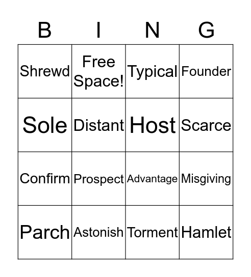 Villanova's Bingo Card
