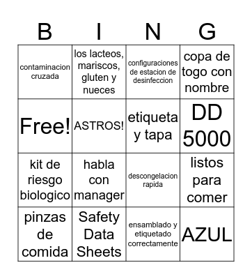 HANDLING FOOD CORRECTLY Bingo Card