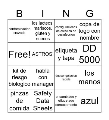 HANDLING FOOD CORRECTLY Bingo Card