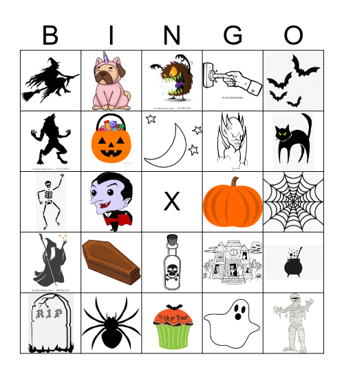Halloween Words Bingo Card