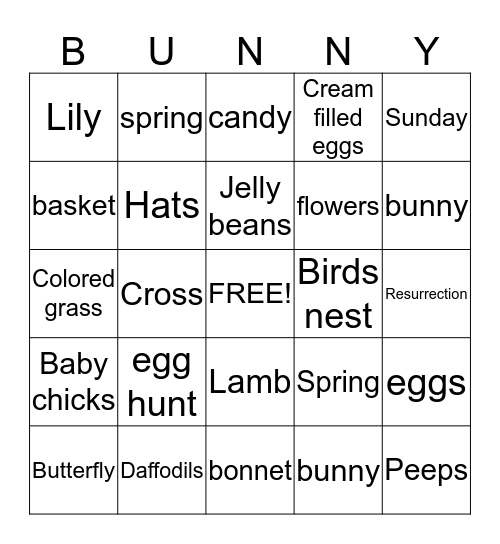 Easter  Bingo Card