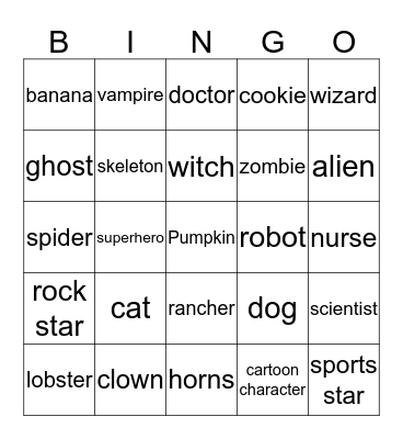 Spooky Bingo Card