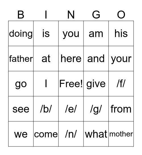 Letter Sounds and MCW's Bingo Card