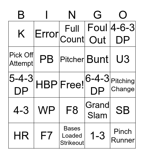 World Series Bingo Card