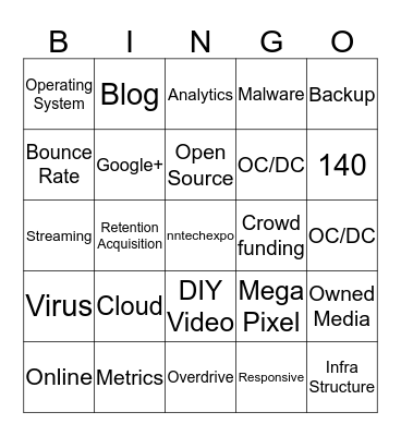 TECH TALK  Bingo Card