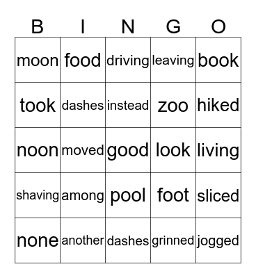 Dot and Jabber Bingo Card