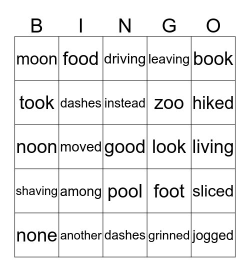 Dot and Jabber Bingo Card