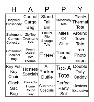 Thirty-One Bingo Card