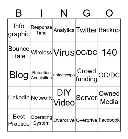 TECH TALK  Bingo Card