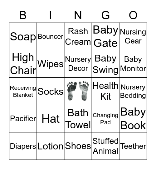 Baby Shower Bingo Card