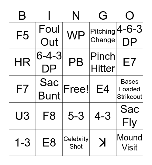 World Series Bingo Card