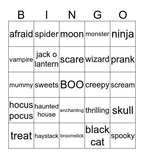 PUMPKIN BINGO Card