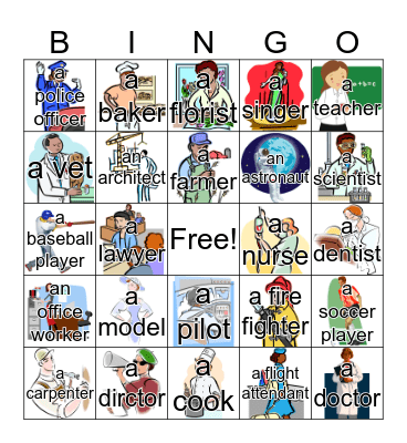 What do you want to be? Bingo Card