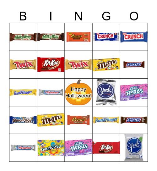 Halloween Candy Bingo Card