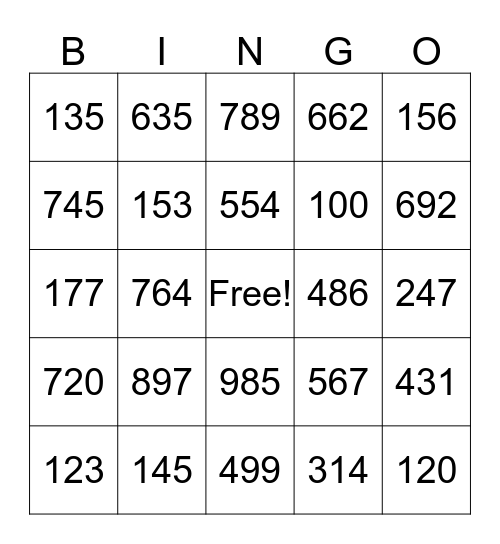 Halloween Bingo Card