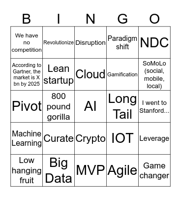 Startup BS Bingo Card