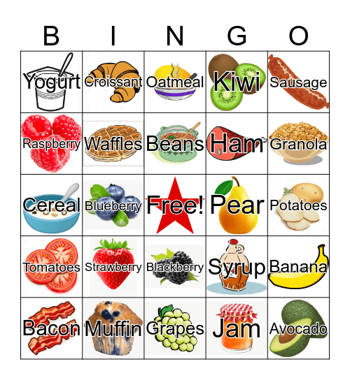 Picture Vocabulary Bingo Card