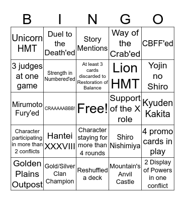 Winter Court Bingo Card