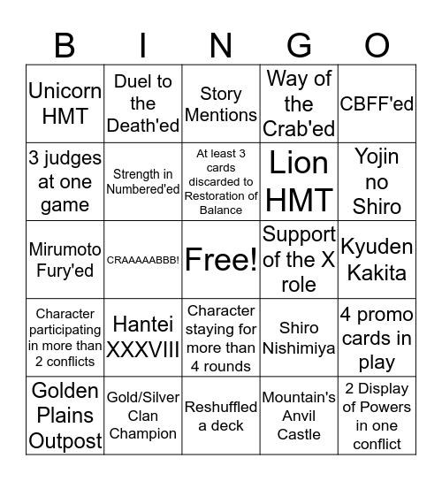 Winter Court Bingo Card