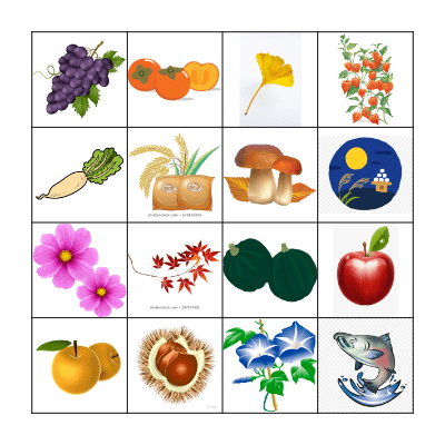 Harvest Festival Bingo Card