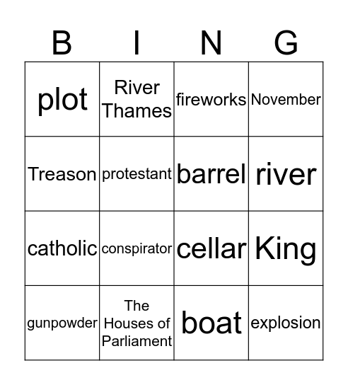 Vocabulary Bingo Card