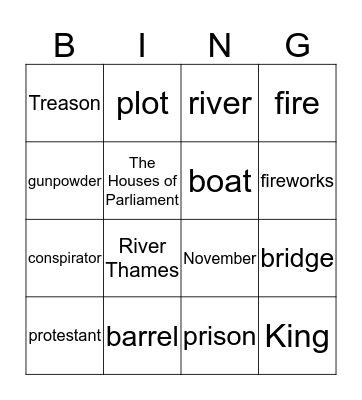 Vocabulary Bingo Card