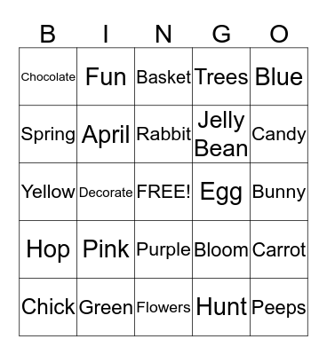 Easter Bingo Card