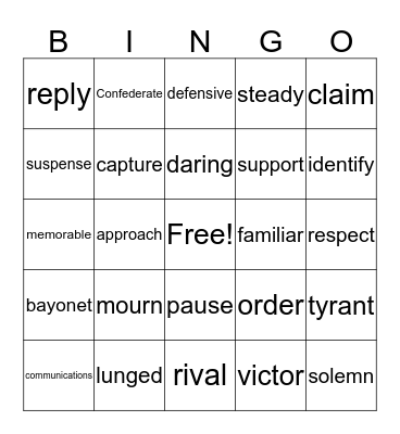 Lincoln's Killer #2B Bingo Card