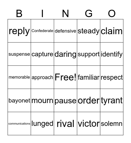 Lincoln's Killer #2B Bingo Card