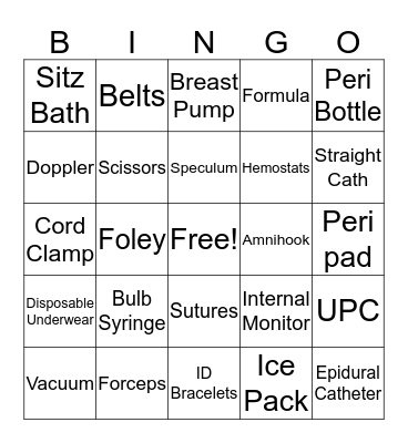 OB Bingo Card