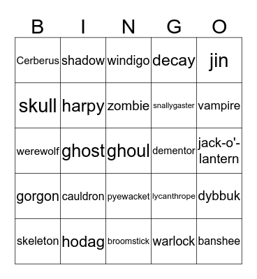 HAPPY HALLOWEEN! Bingo Card