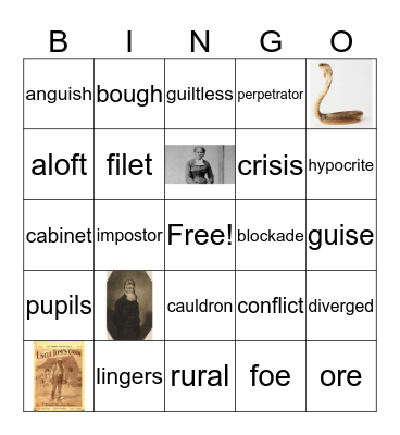 Vocabulary  Bingo Card