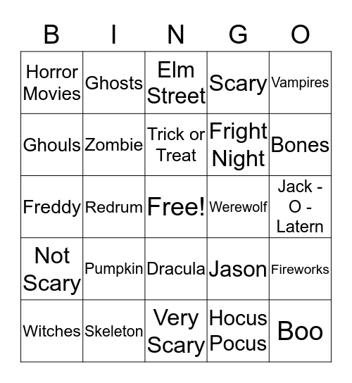 Halloween Bingo Card