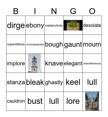 Vocabulary Bingo Card