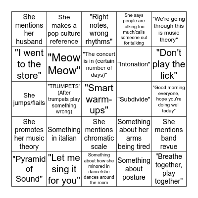 Spencer Bingo Card