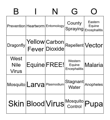 Mosquito Bingo Card