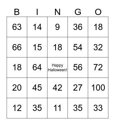 Fall Bingo  Bingo Card