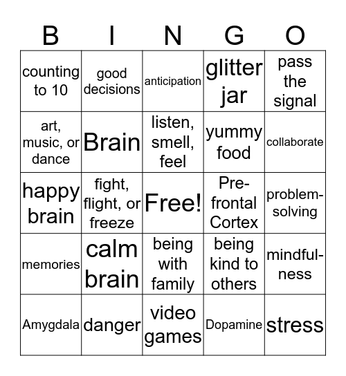 Brain Bingo Card