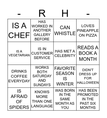 MINGLE BINGO  Bingo Card