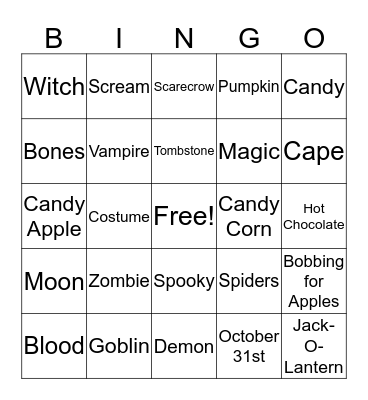 HALLOWEEN BINGO Card