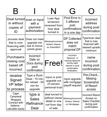 November Contracts BINGO Card