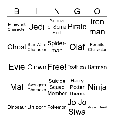 HAPPY HALLOWEEN!!! Bingo Card