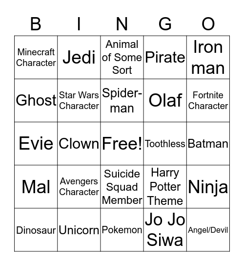 HAPPY HALLOWEEN!!! Bingo Card