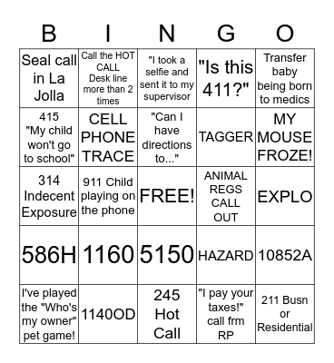SDPD COMMUNICATIONS PHONES BINGO Card