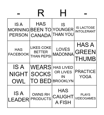 MINGLE BINGO  Bingo Card