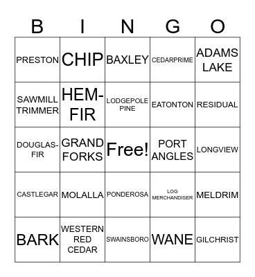 BINGO Card
