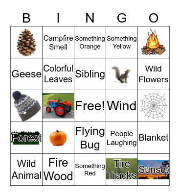 Pack 3551 2018 Fall Hayride  Bingo Card