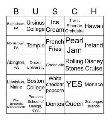 This is SRMS 8th Grade Bingo Card